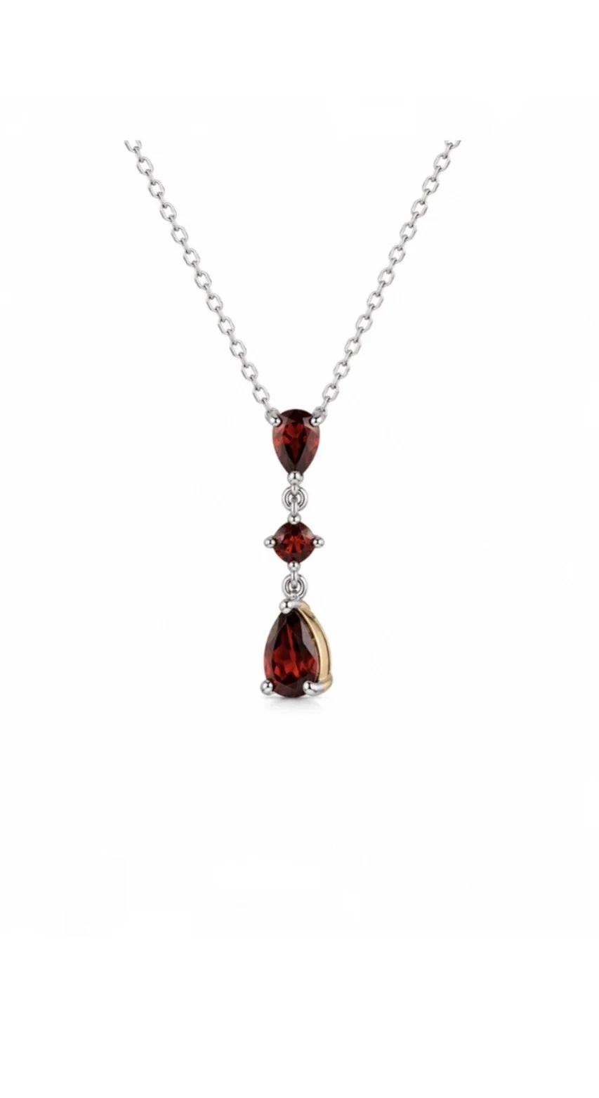 RG 40 Rosegold garnet Necklace 14 ct ARIA