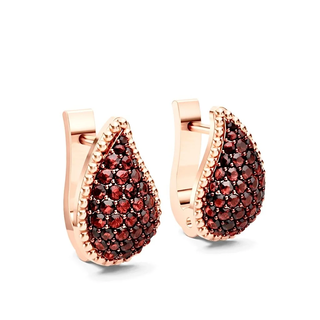RG376 Rosegold garnet Earring SELVON