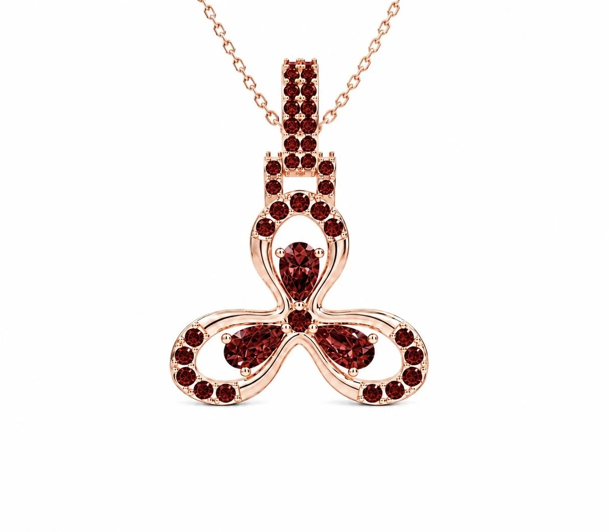 RG368 Rosegold garnet Necklace FELMIR