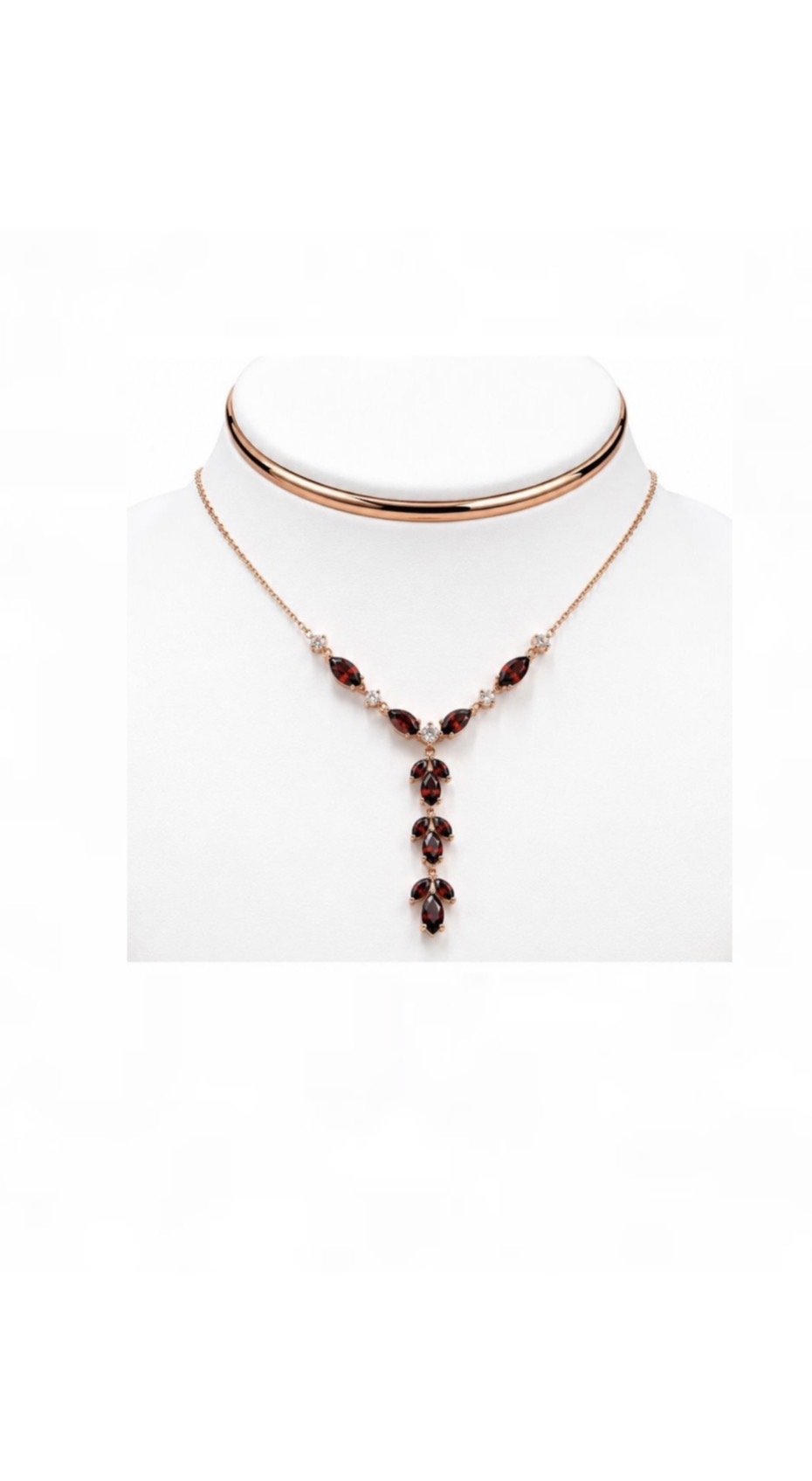 RG28 Rosegold garnet Necklace ZELA