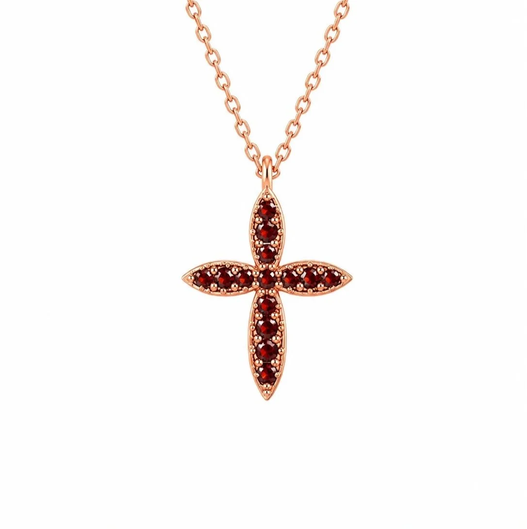RG62 Rosegold garnet Necklace SIRA