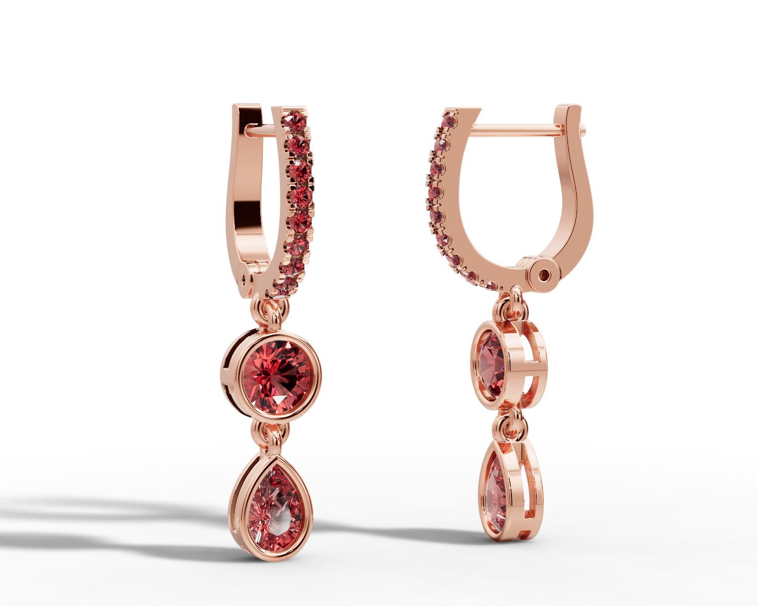 RG418 Rosegold garnet Earring CARENT