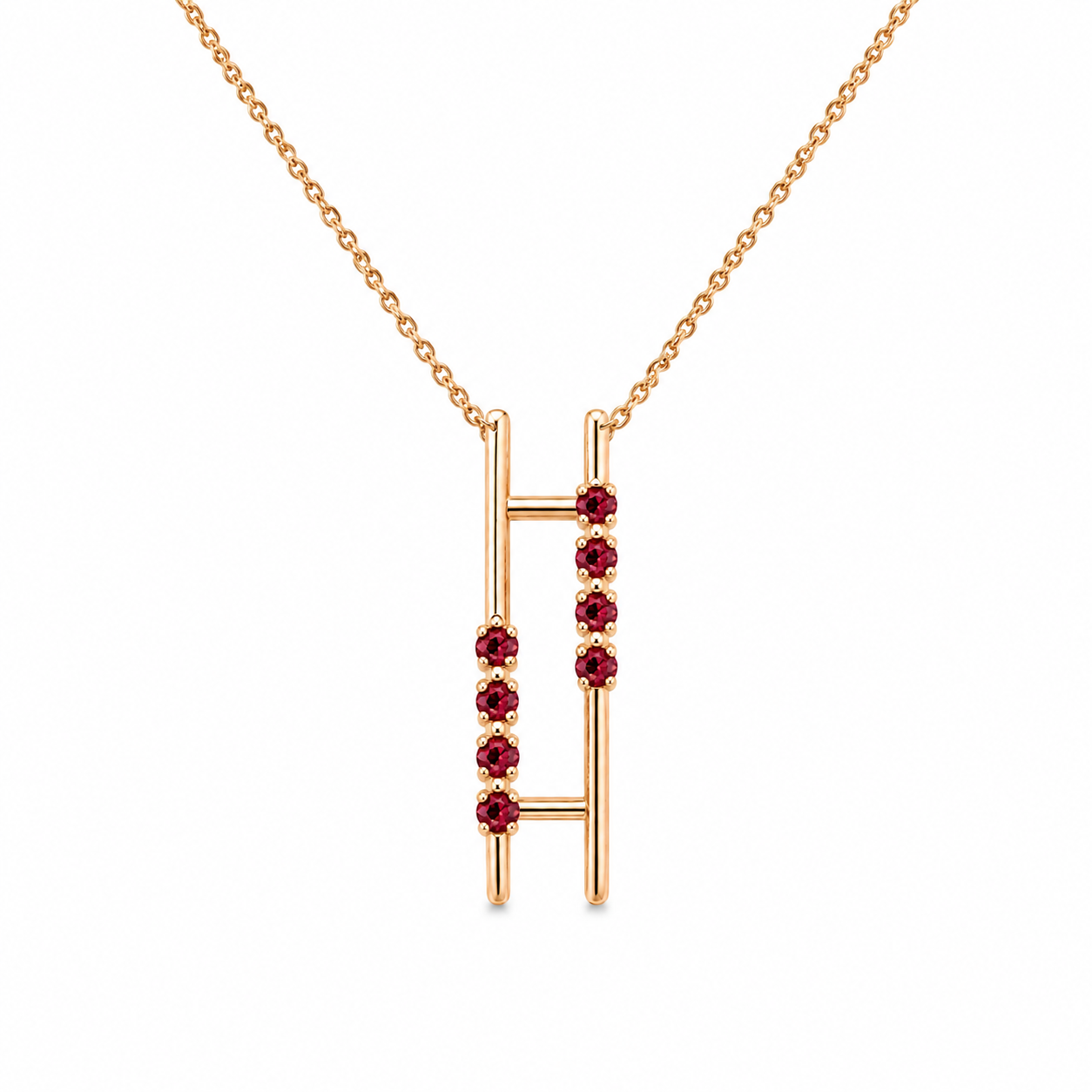 RG 89 Rosegold garnet Necklace 14 ct SAVI