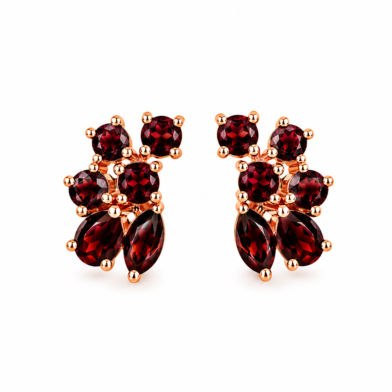 RG14 Rosegold garnet Earring ZIRA