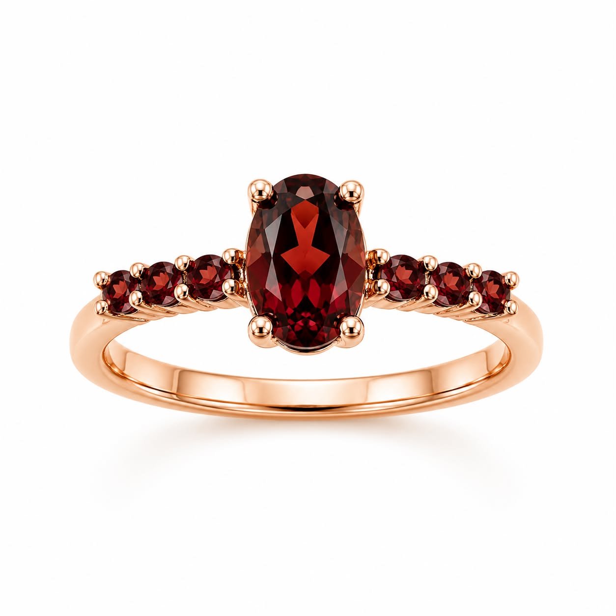 RG 103 Rosegold garnet Ring 14 ct MIRAE