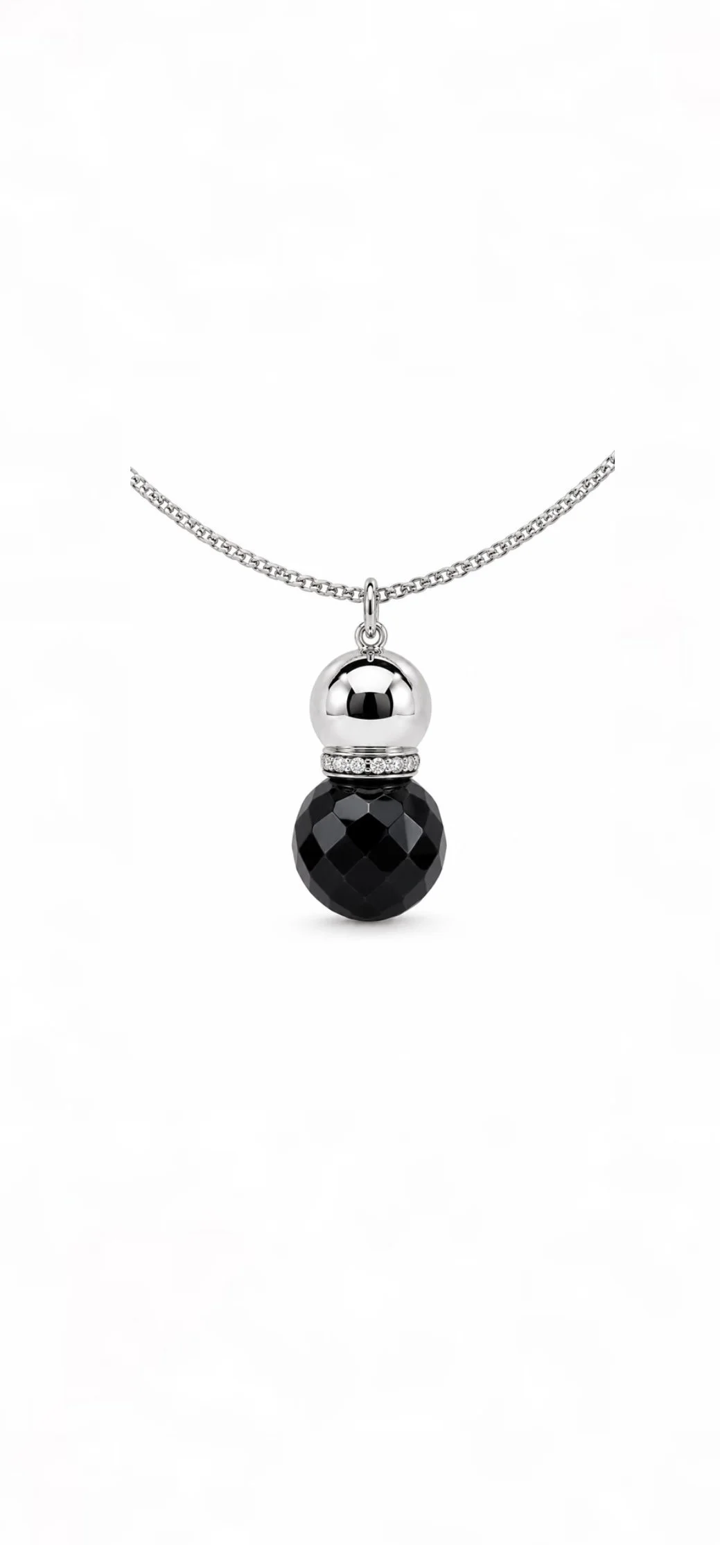 RG147 Whitegold garnet Dia Necklace ELORAE