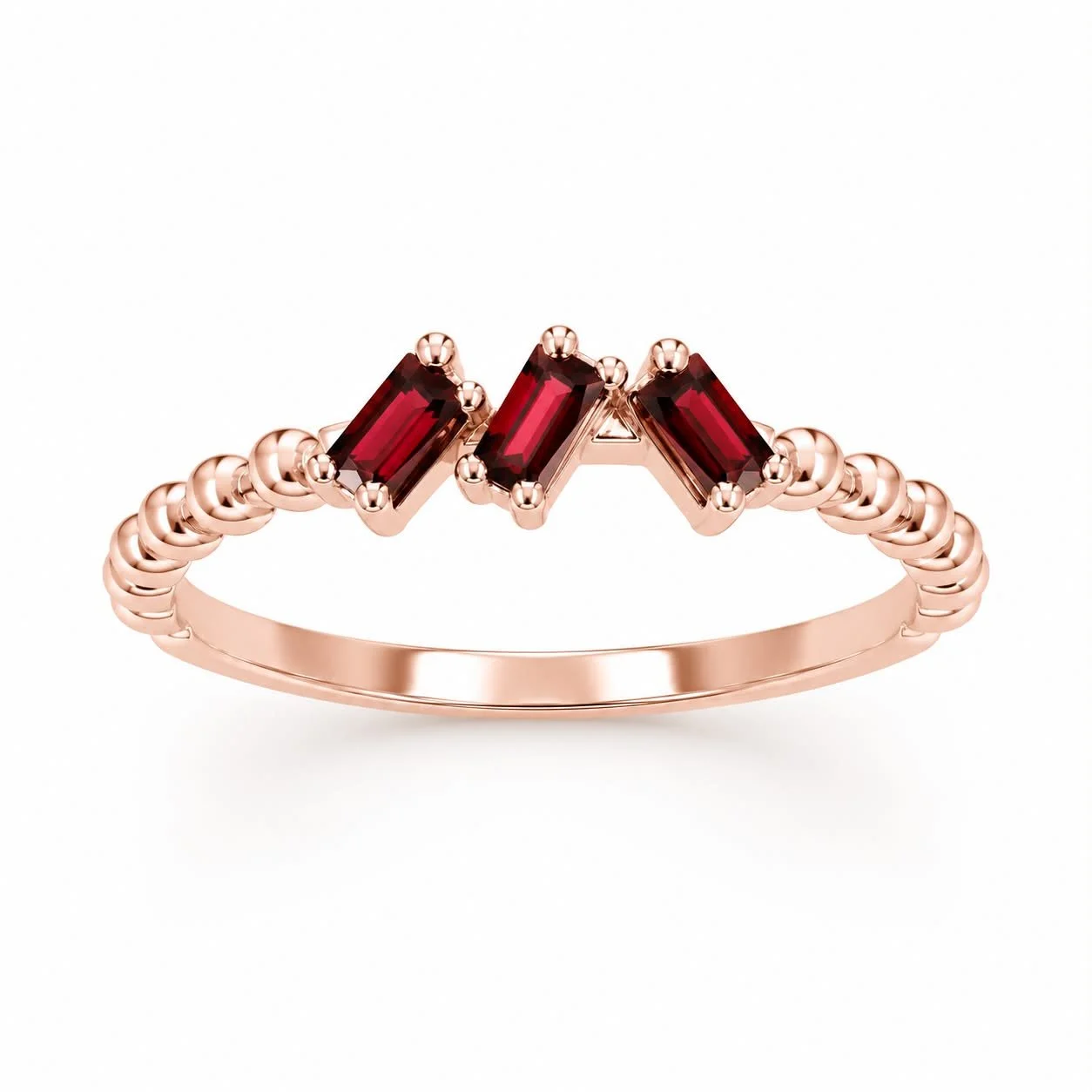 RG 74 Rosegold garnet Ring 14 ct SORE