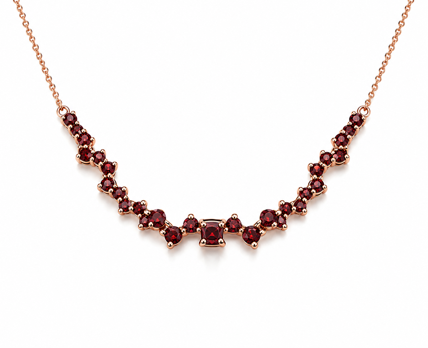 RG 59 Rosegold garnet Necklace 14 ct KYSA