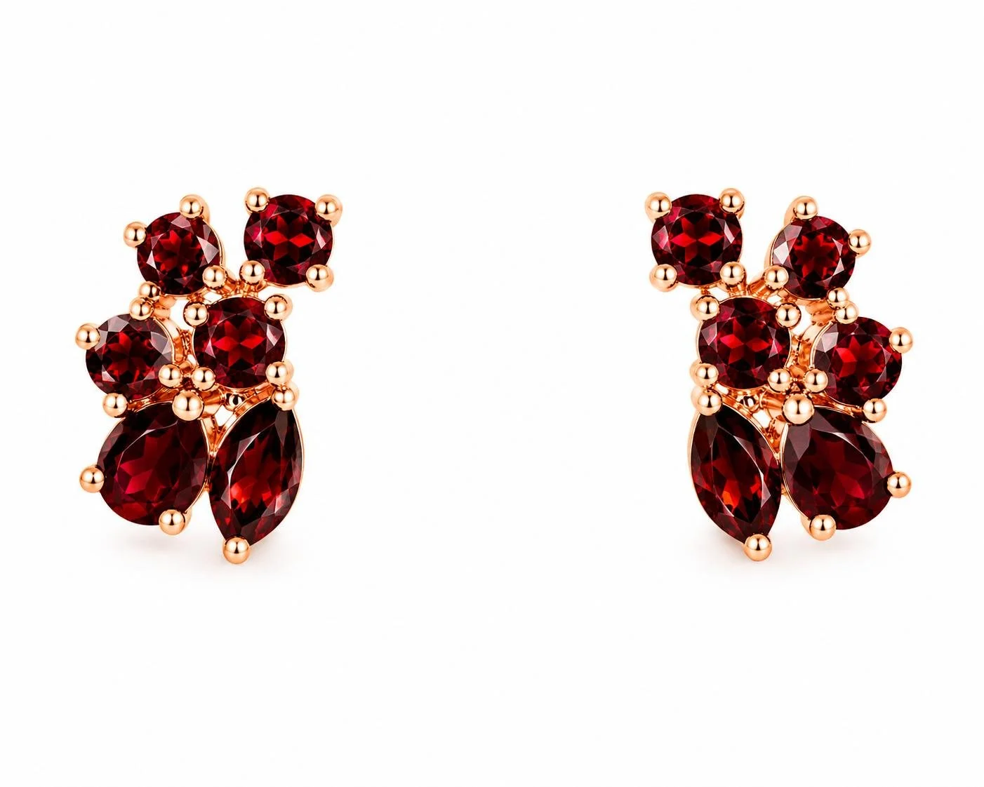 RG 48 Rosegold garnet Earring 14 ct LYSA