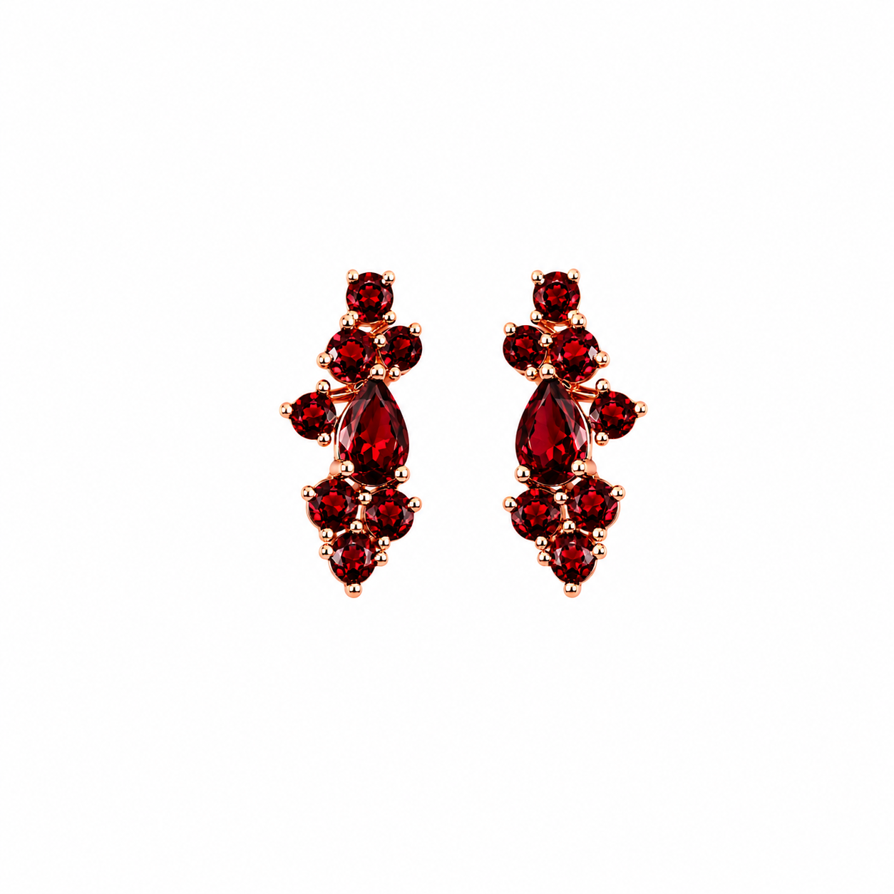 RG12 Rosegold garnet Earring NIRA