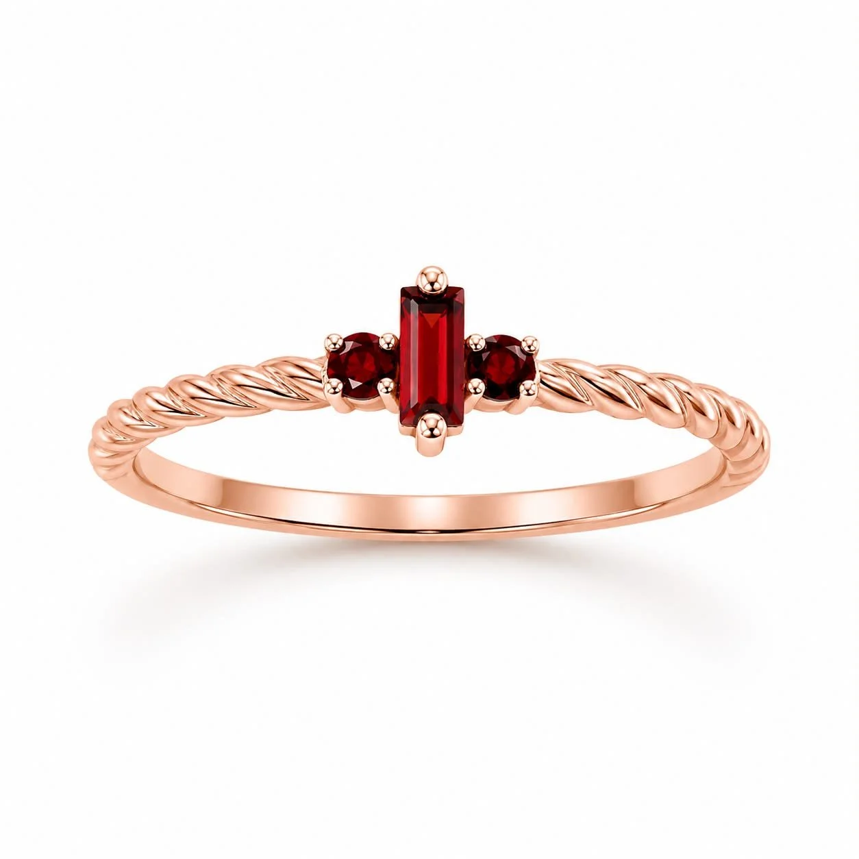 RG 109 Rosegold garnet Ring 14 ct ELIX