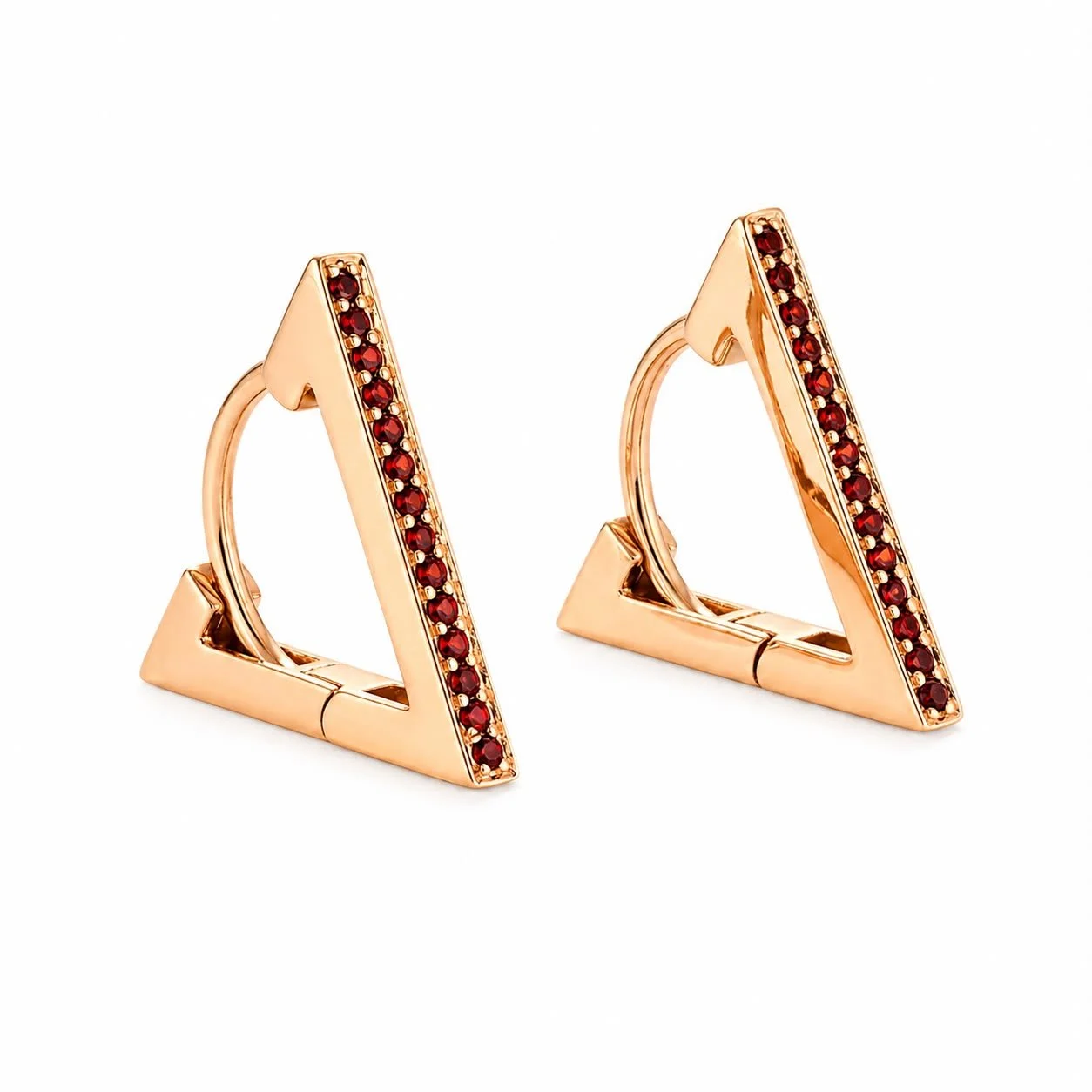 RG 124 Rosegold garnet Earring 14 ct ELVIA