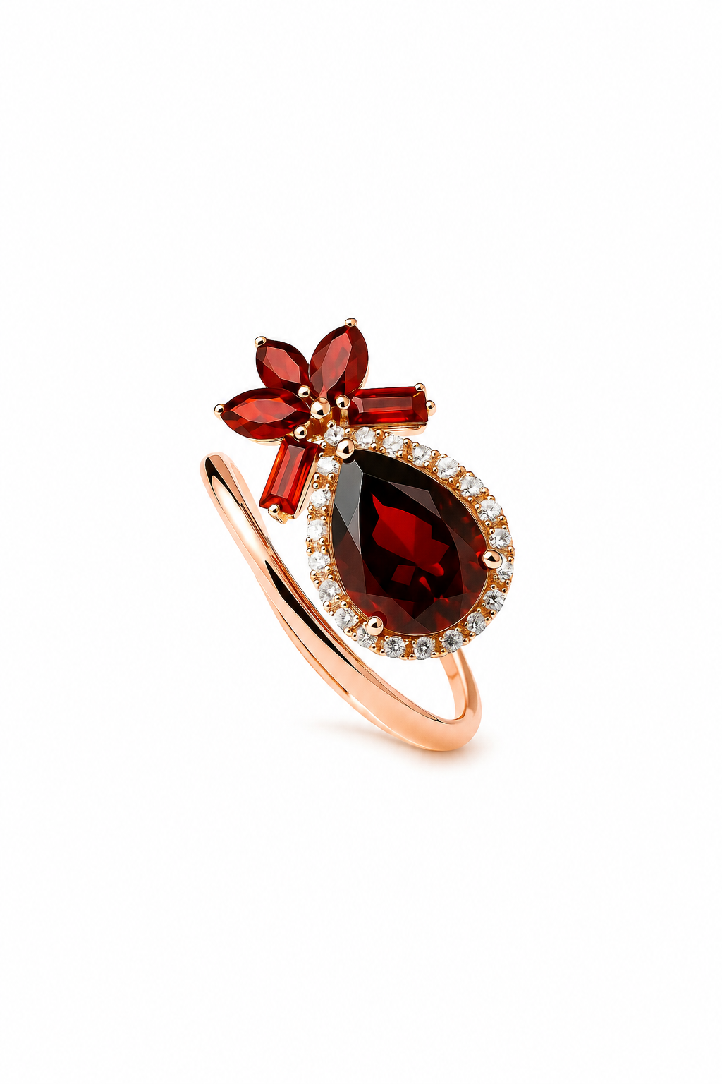 RG330 Rosegold garnet Ring NO1 ELAE