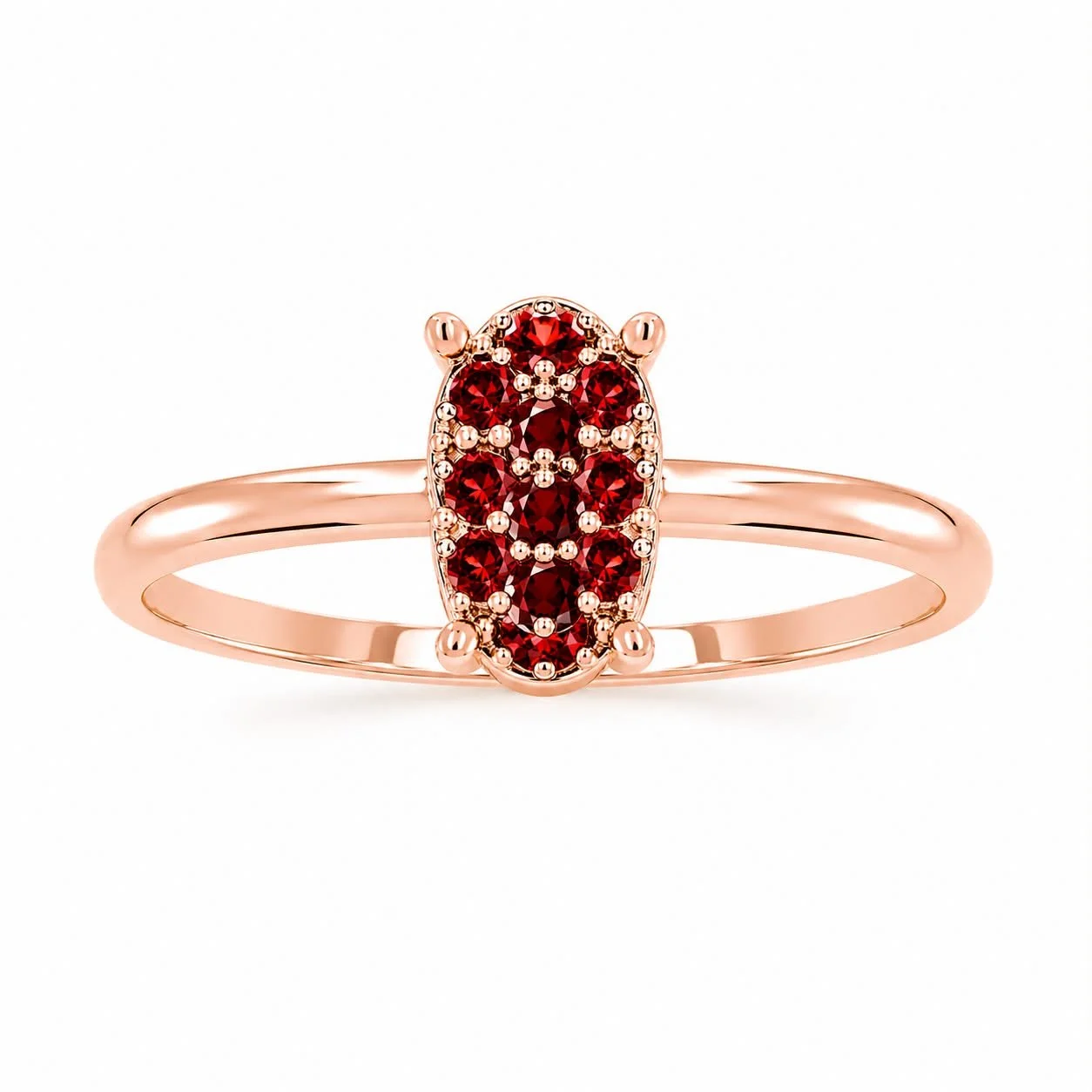 RG 94 Rosegold garnet Ring 14 ct ARIAX