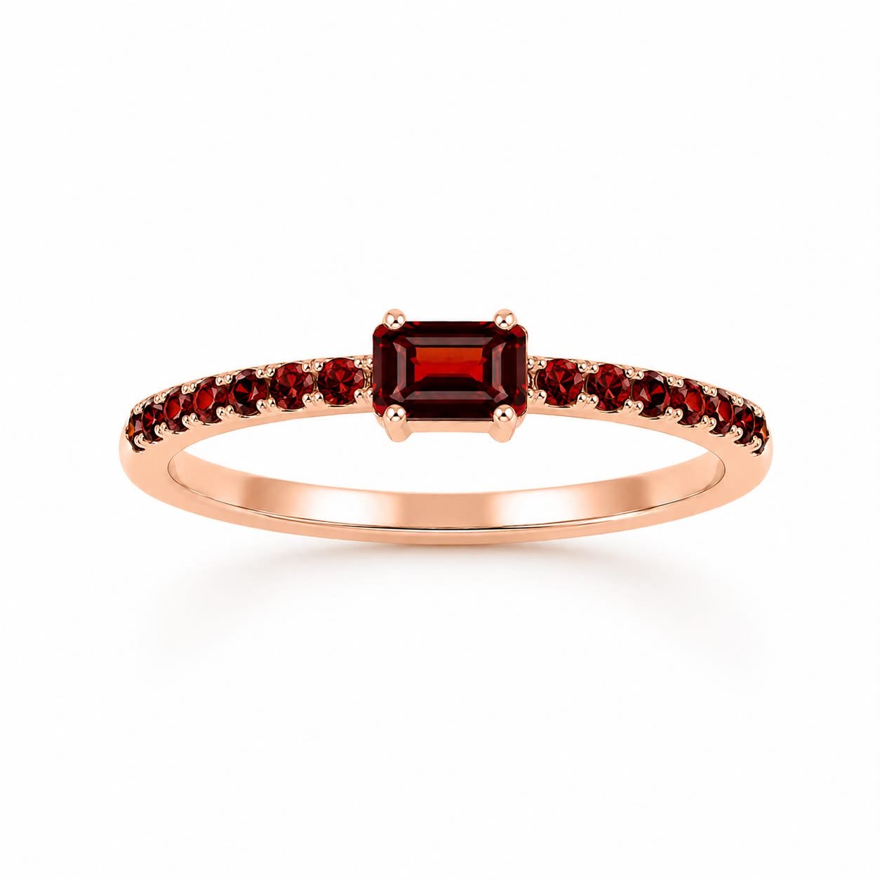 RG 88 Rosegold garnet Ring 14 ct RINE