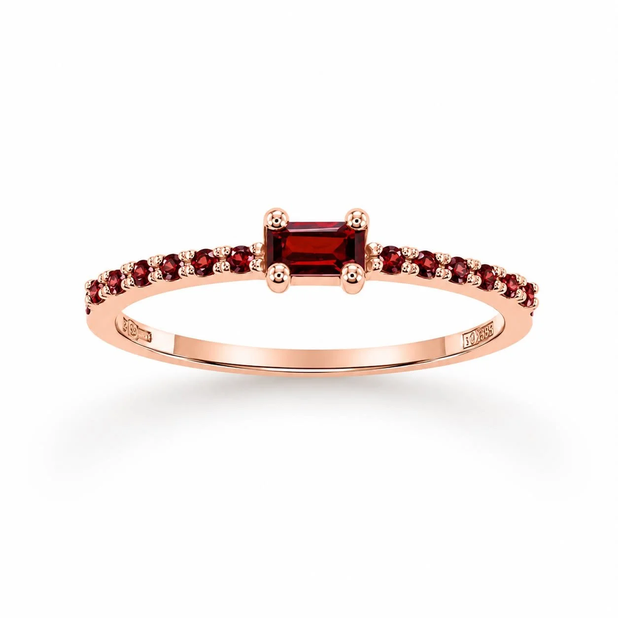 RG 79 Rosegold garnet Ring 14 ct LISE