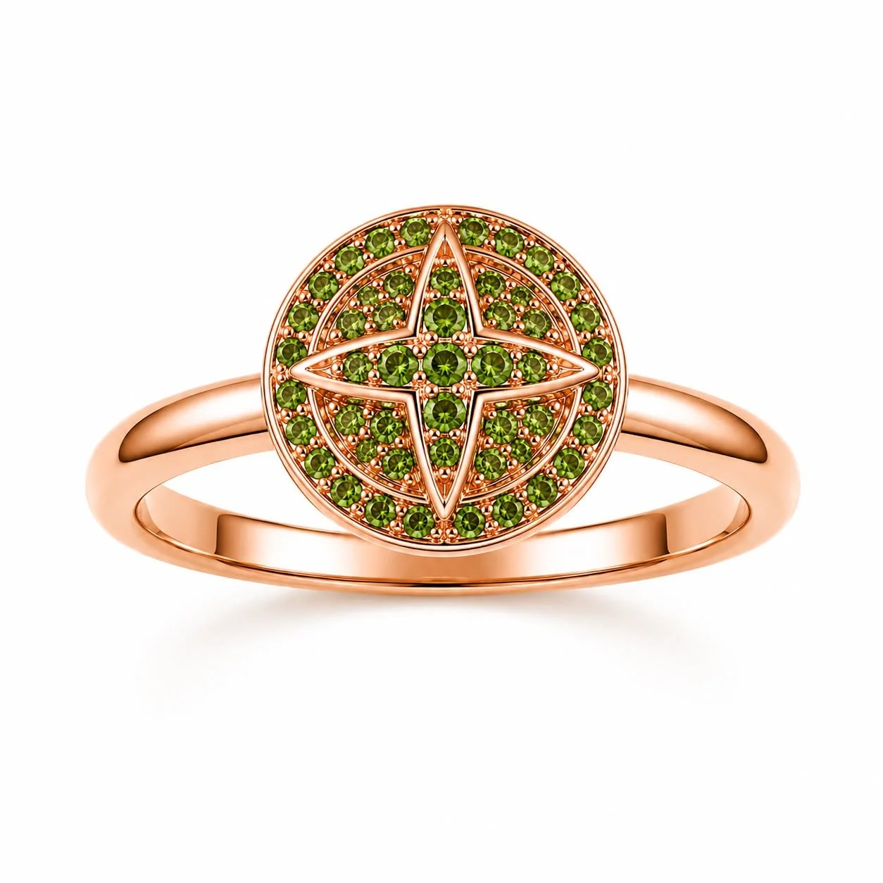 RG 107 Rosegold garnet Ring 14 ct VEXA