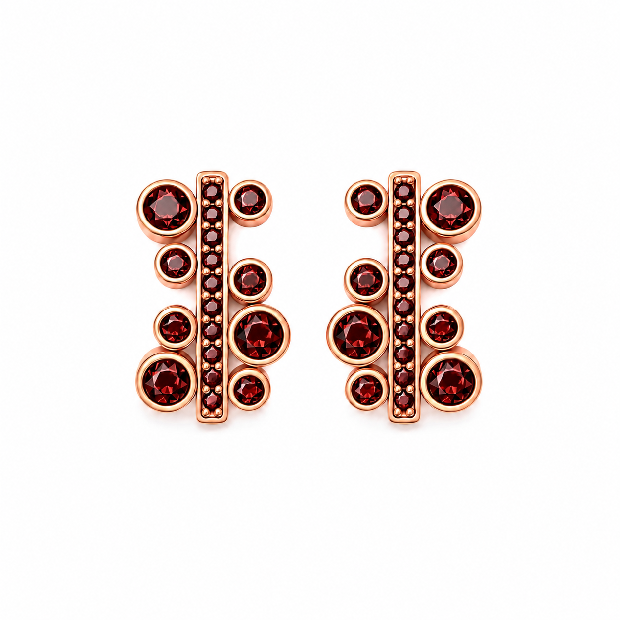 RG370 Rosegold garnet Earring BARVON