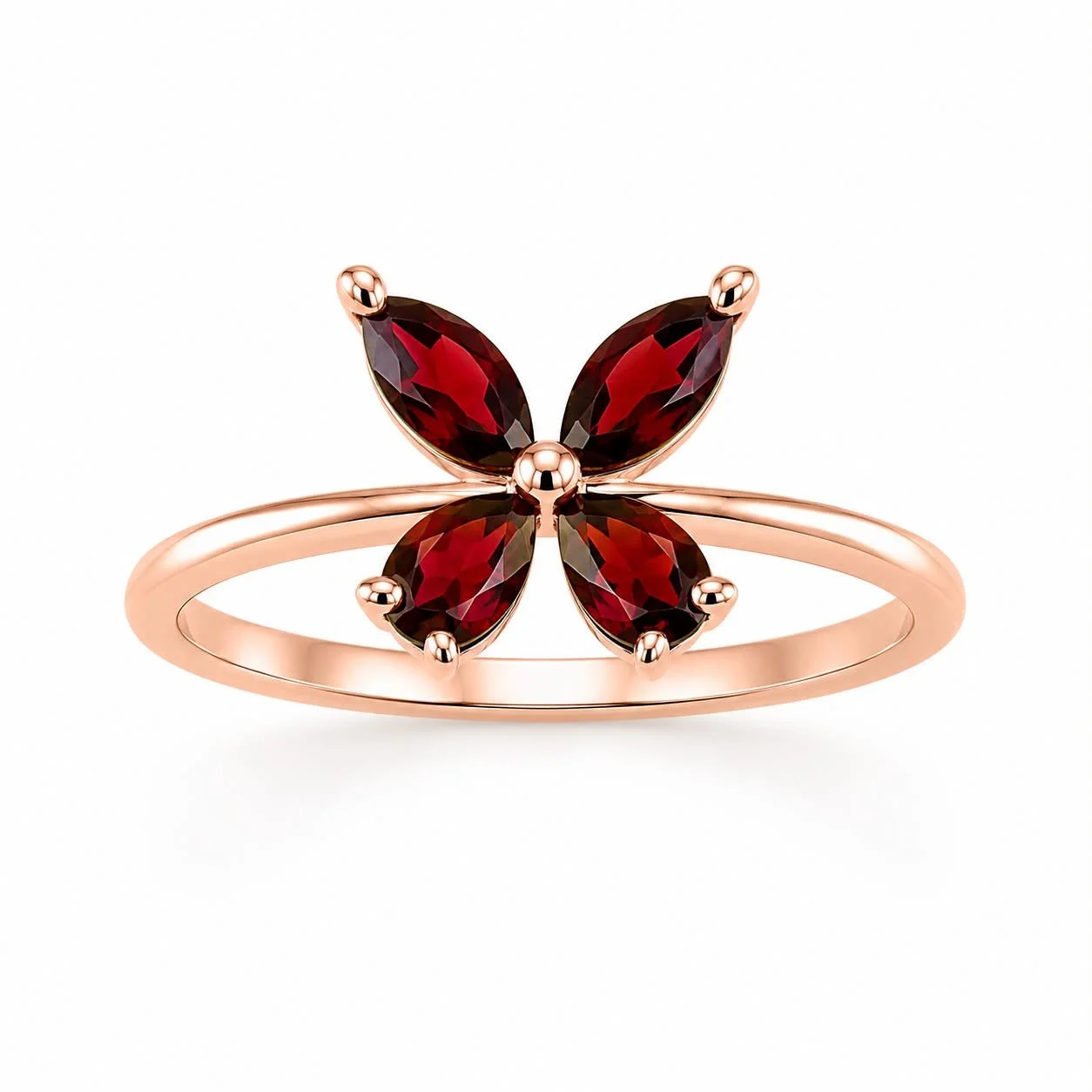RG 26 Rosegold garnet Ring 14 ct RINA