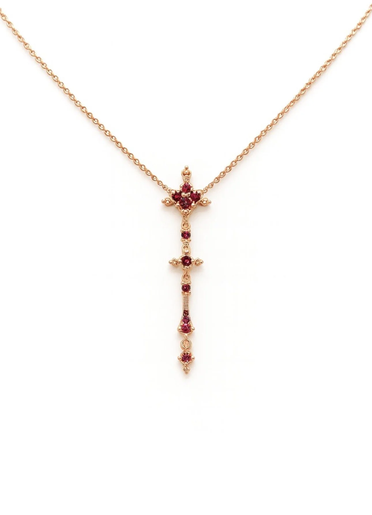 RG90 Rosegold garnet Necklace NILO