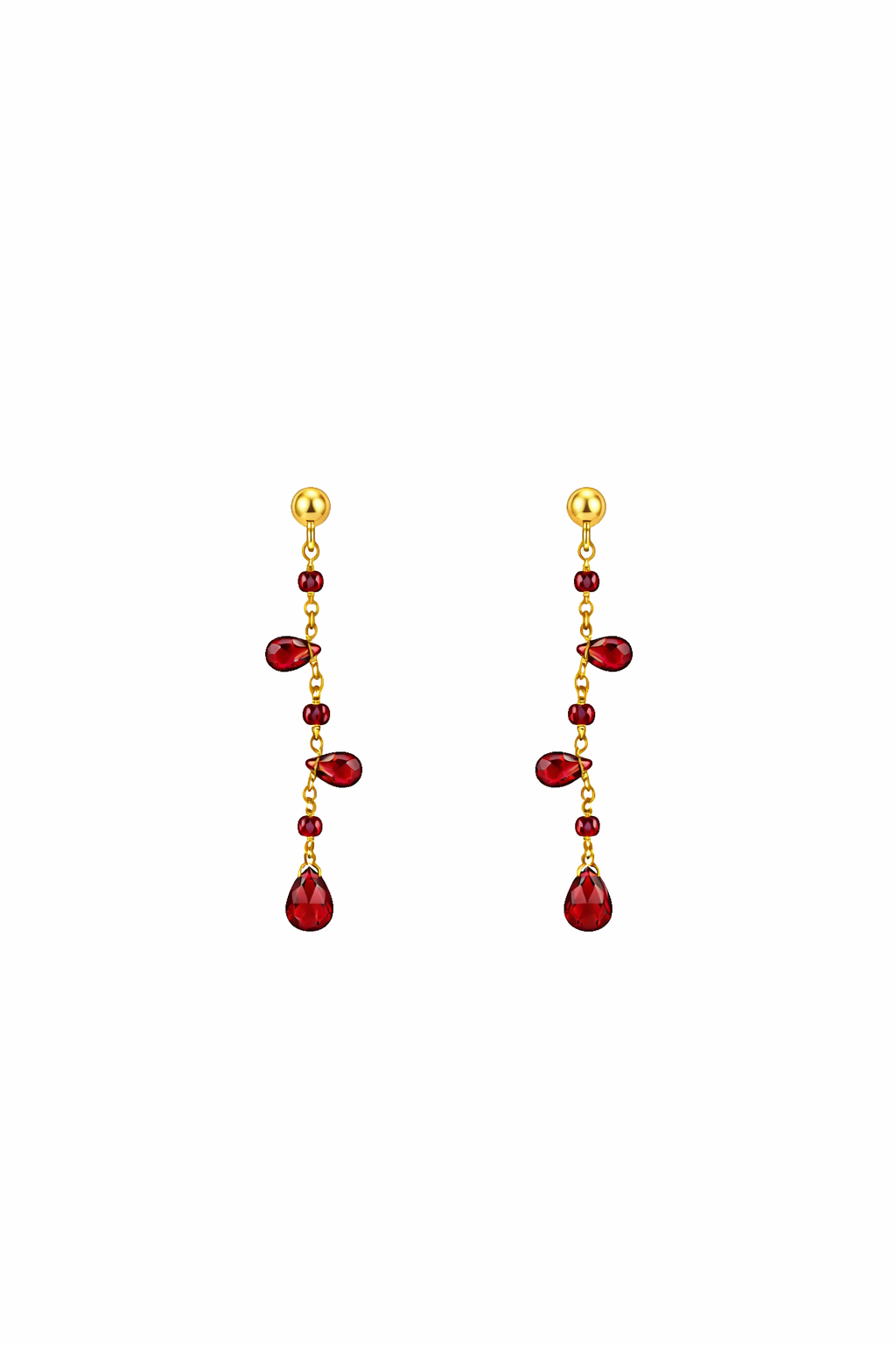 RG224 Gold garnet Earring RIVOX
