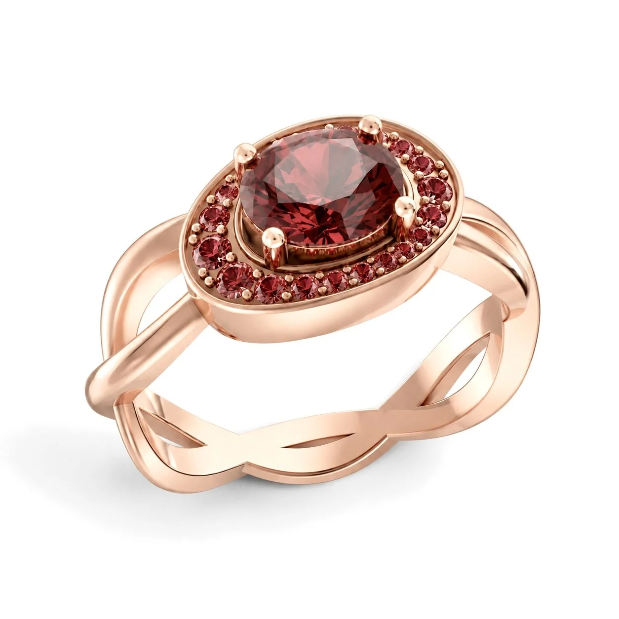 RG384 Rosegold garnet Ring ORNATH