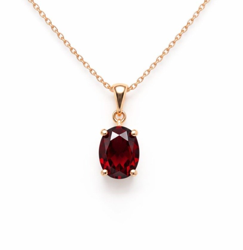 RG 72 Rosegold garnet Ring 14 ct AURE