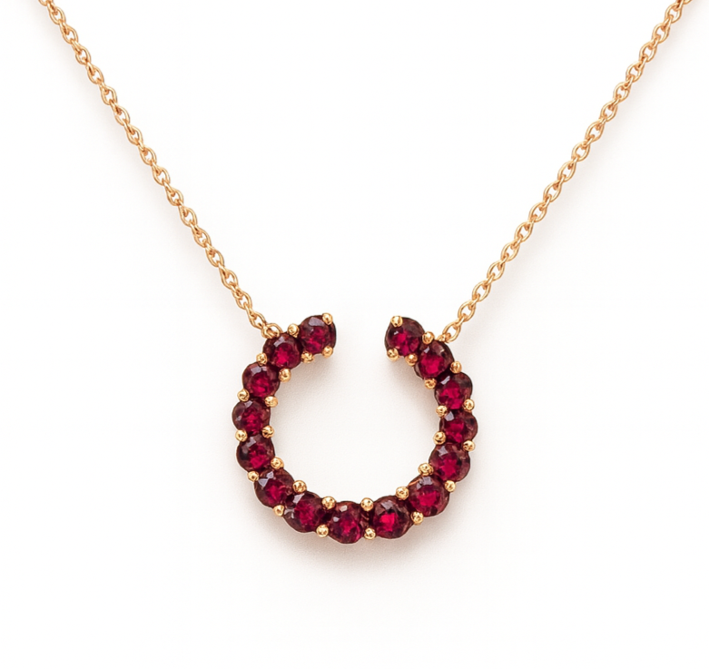 RG82 Rosegold garnet Necklace VELAE