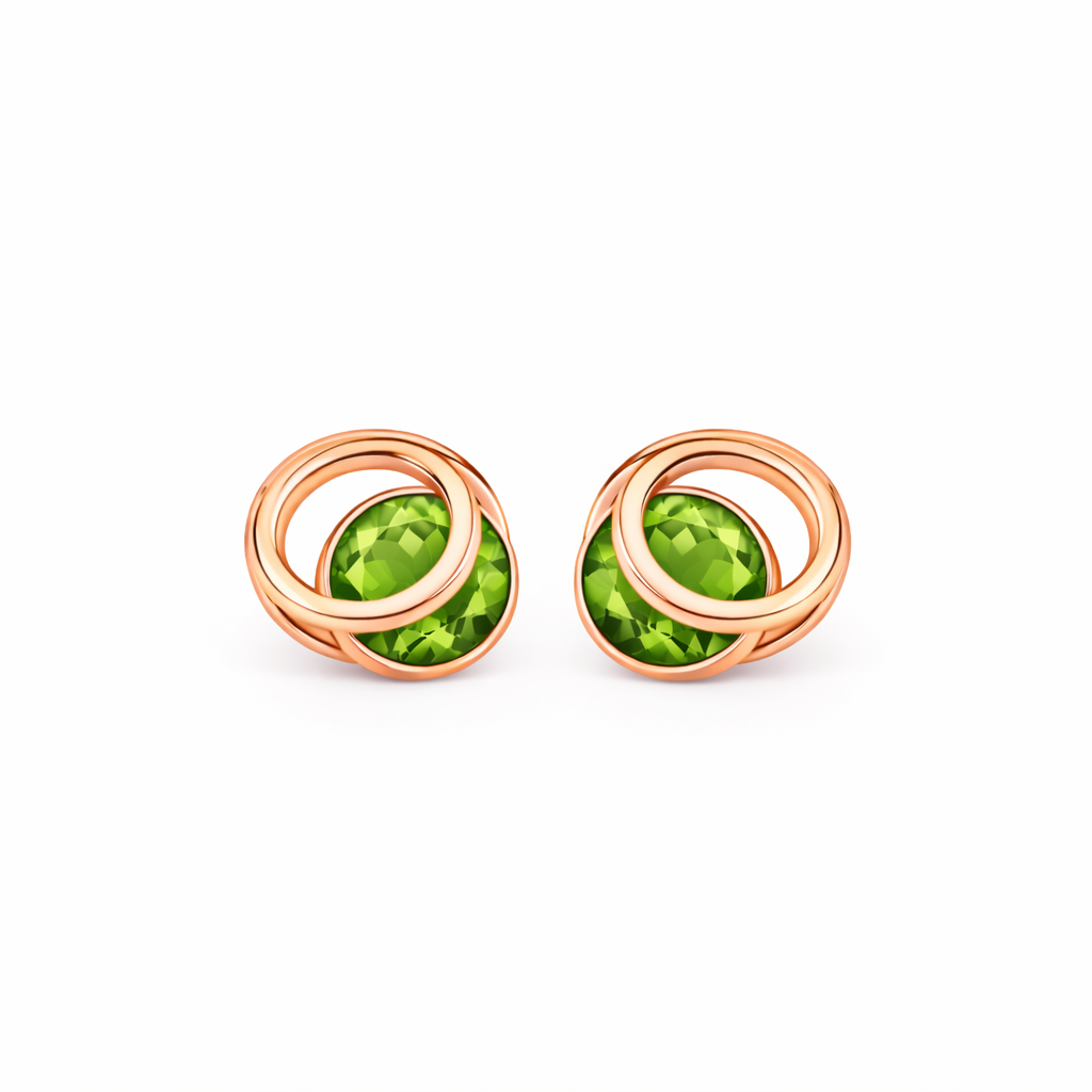 RG286 Rosegold moldavite Earring XORVAEL