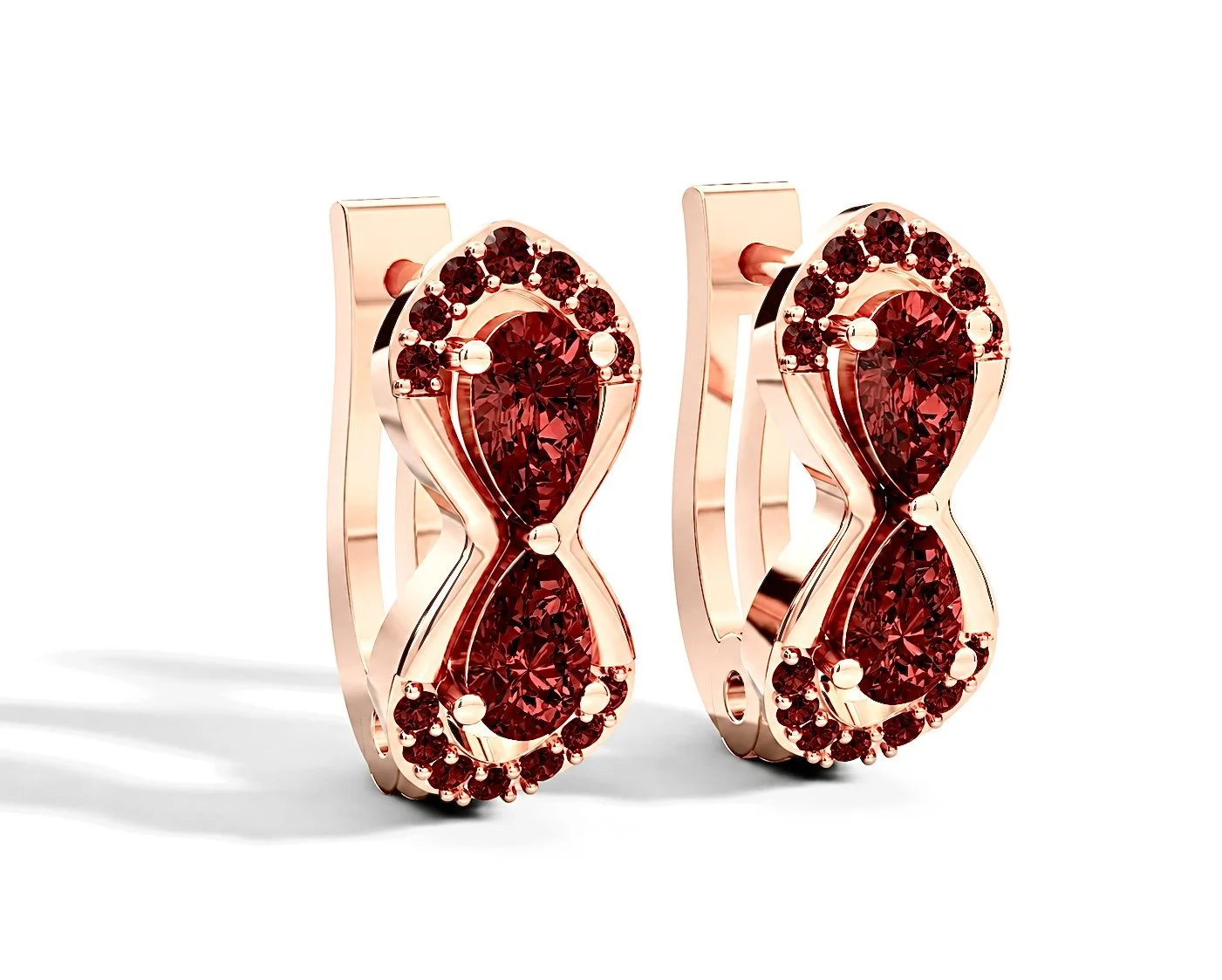 RG367 Rosegold garnet Earring FELMIR