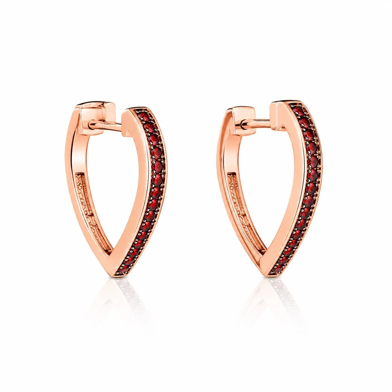 RG 127 Rosegold garnet Earring 14 ct ZENA