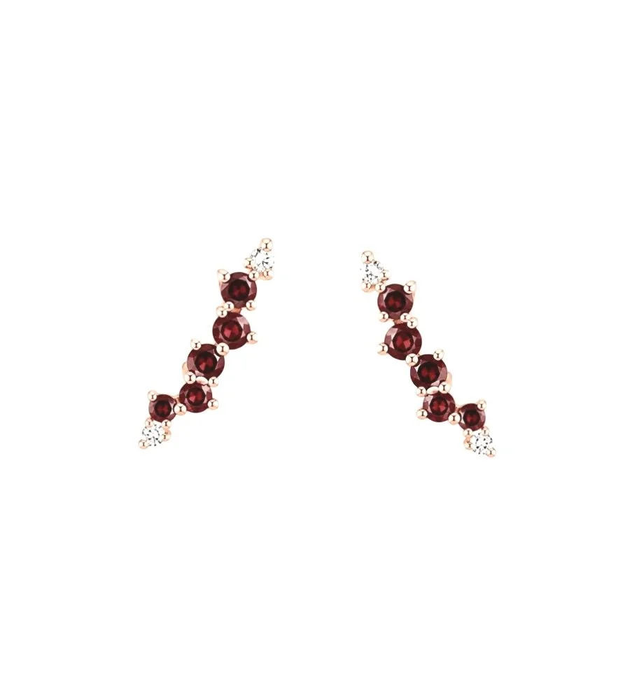RG60 Rosegold garnet Earring TIRAE