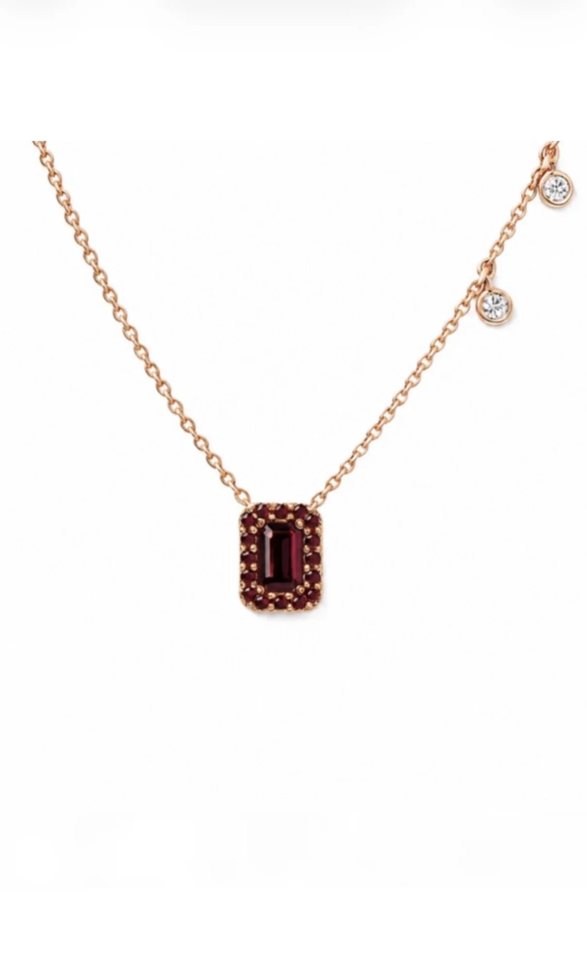 RG39 Rosegold garnet Necklace VONA