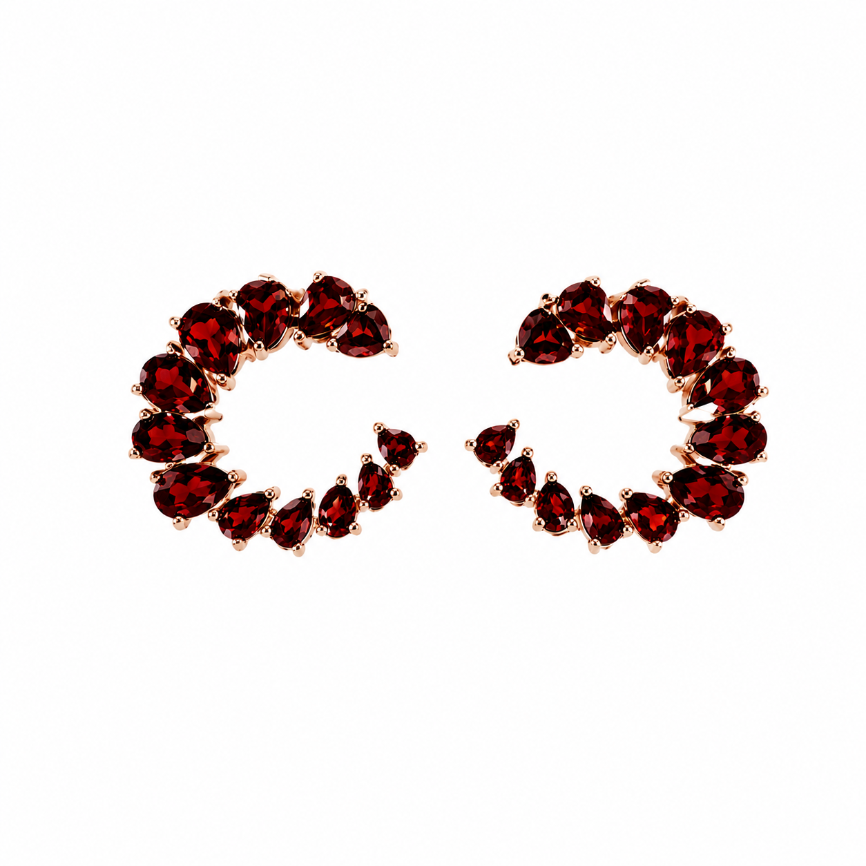 RG47 Rosegold garnet Earring ZORA