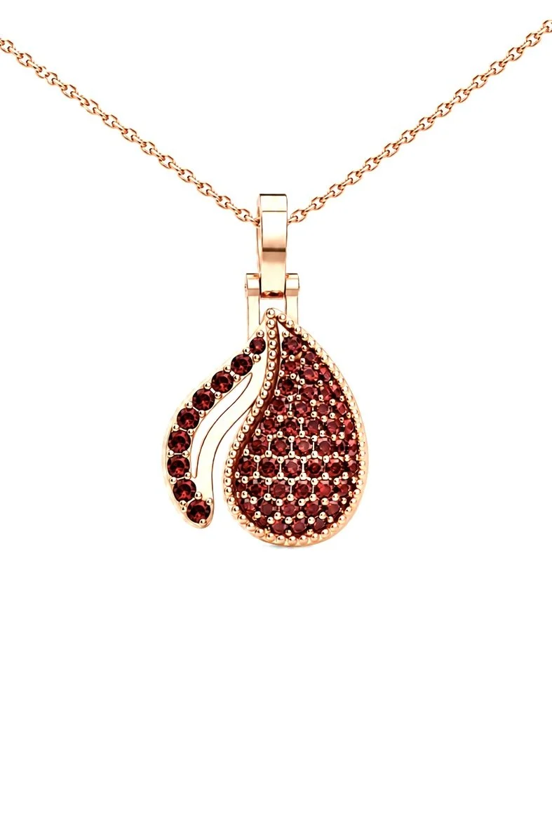 RG377 Rosegold garnet Necklace SELVON