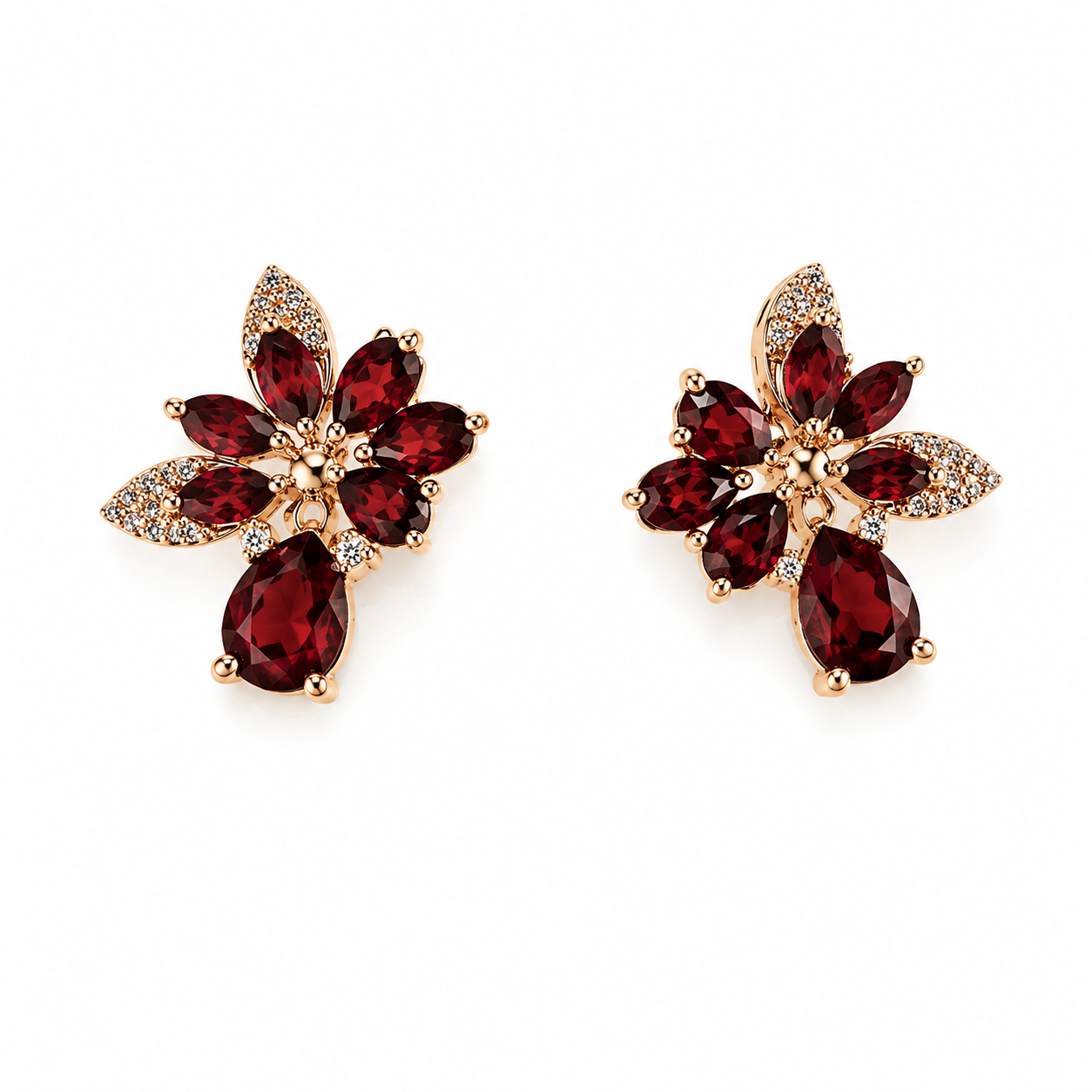 RG18 Rosegold garnet Earring VELA