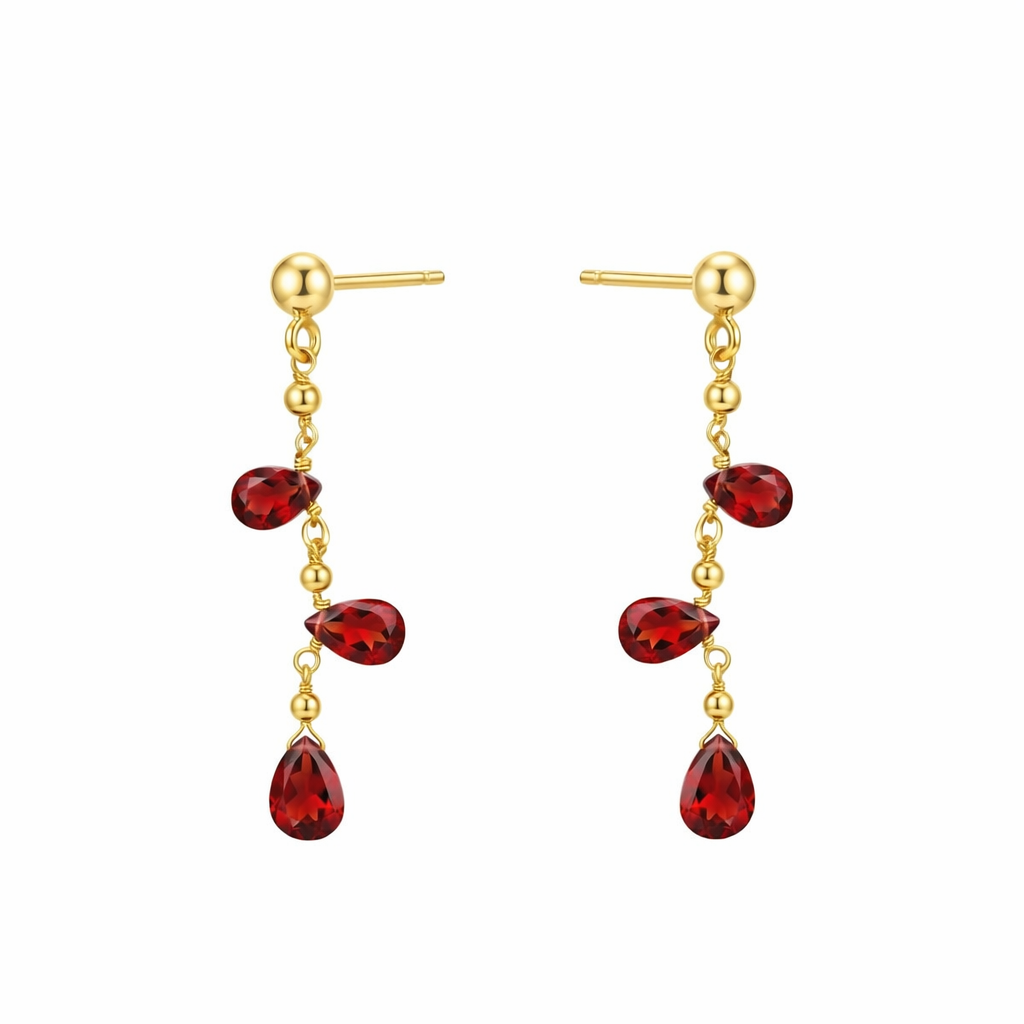RG227 Gold garnet Earring VELIX