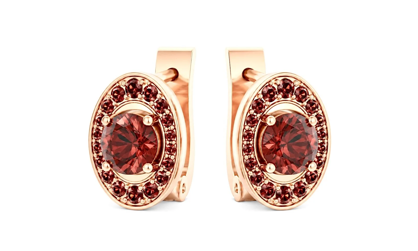 RG386 Rosegold garnet Earring ORNATH