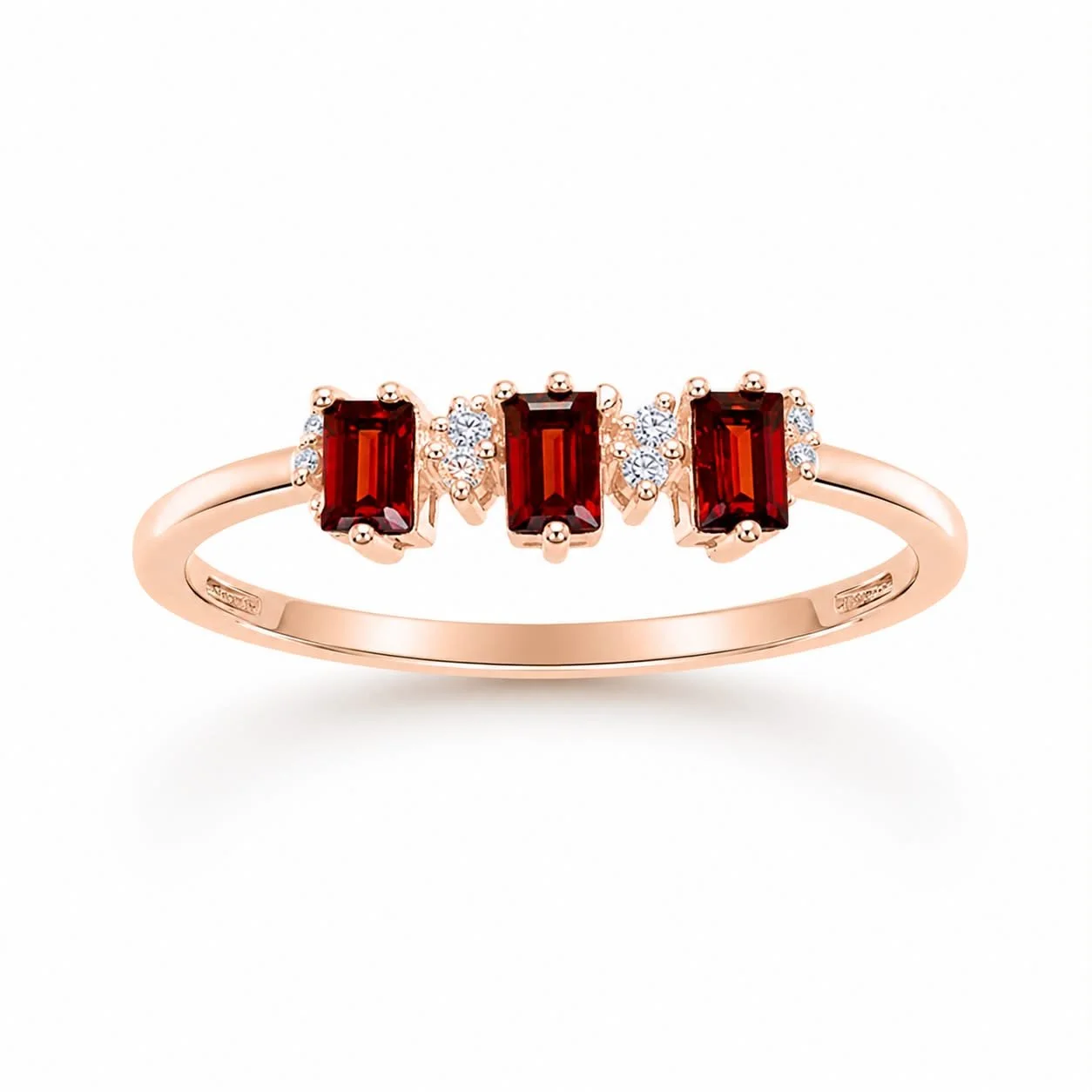 RG 76 Rosegold garnet Ring 14 ct VIRE