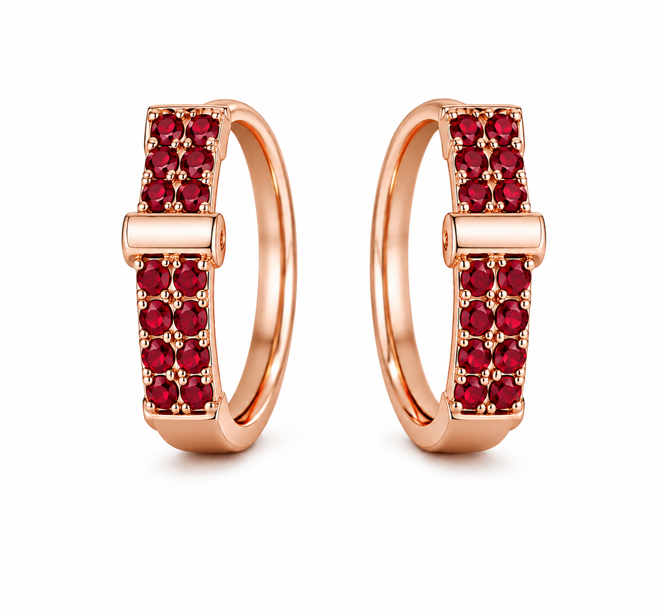RG 120 Rosegold garnet Earring 14 ct SAVO