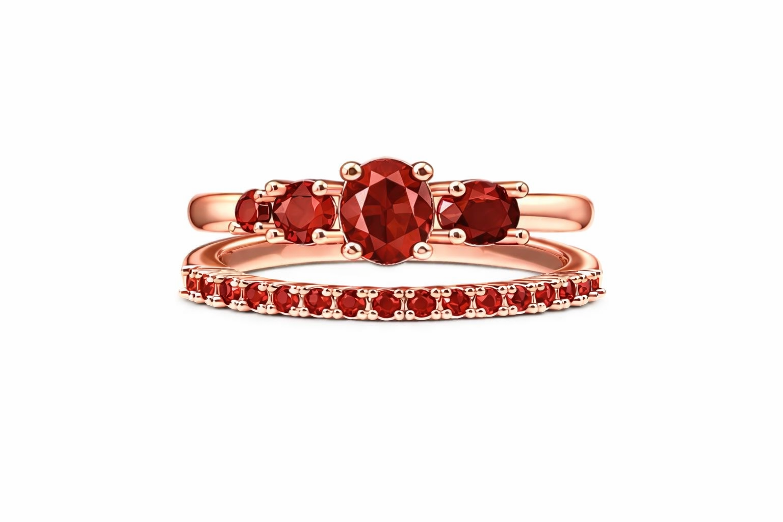 RG378 Rosegold garnet Ring CORVIN