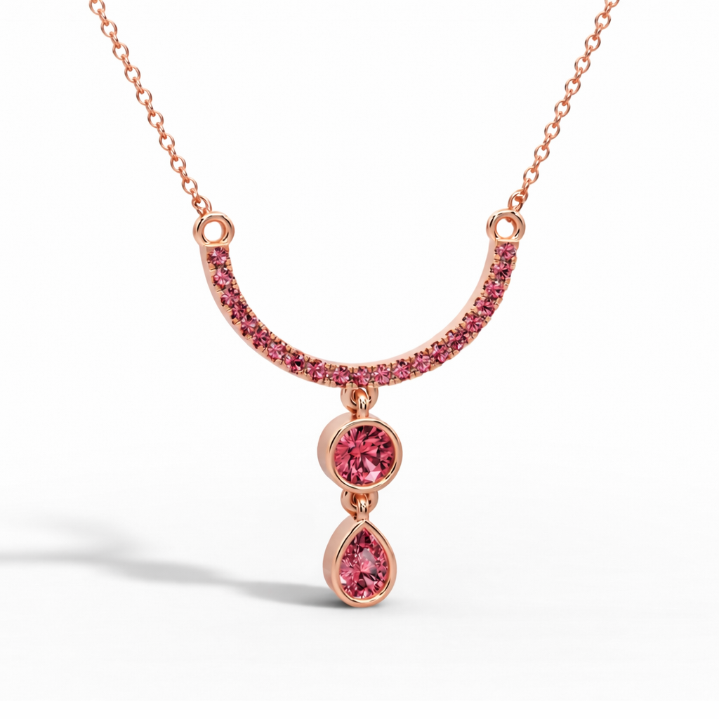 RG417 Gold garnet Necklace CARENT
