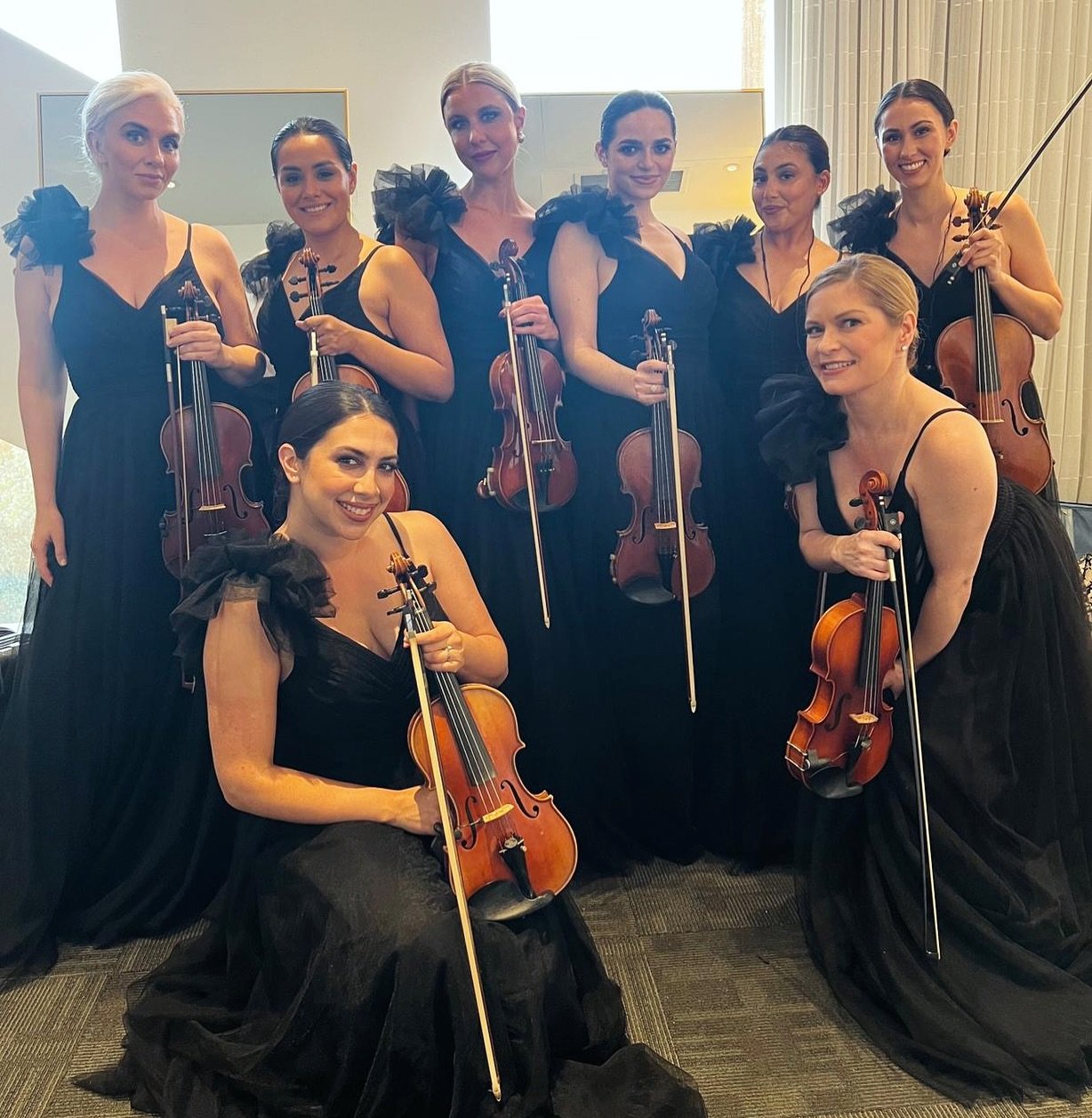 The ladies behind the sound! Our all-female string ensemble brings glamour, skill, and energy to every performance. This is what it looks like when elite musicians meet elevated events —— and we sound even better!