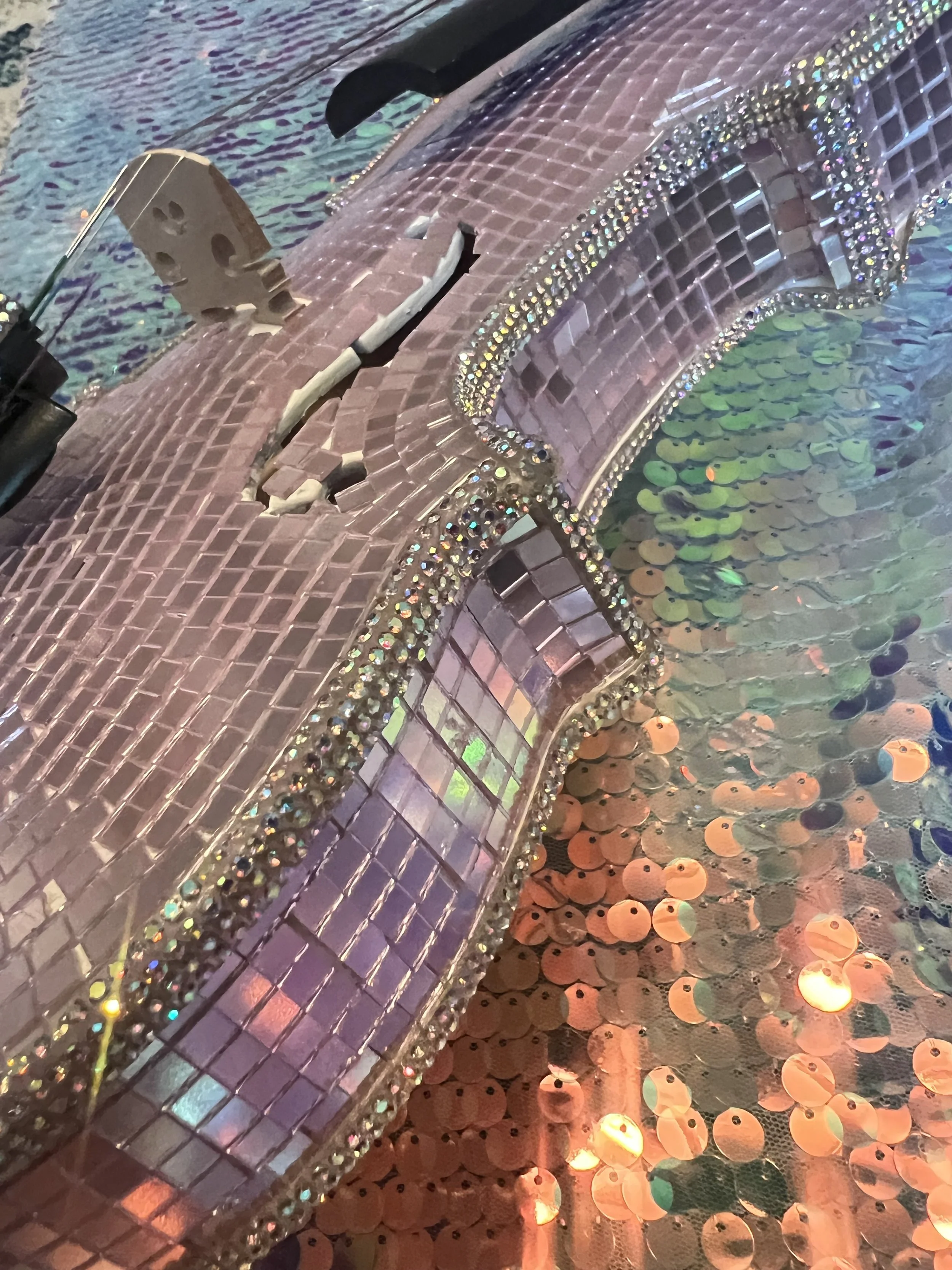 Unicorn Iridescent Rainbow Disco Ball VIolin 3.jpg