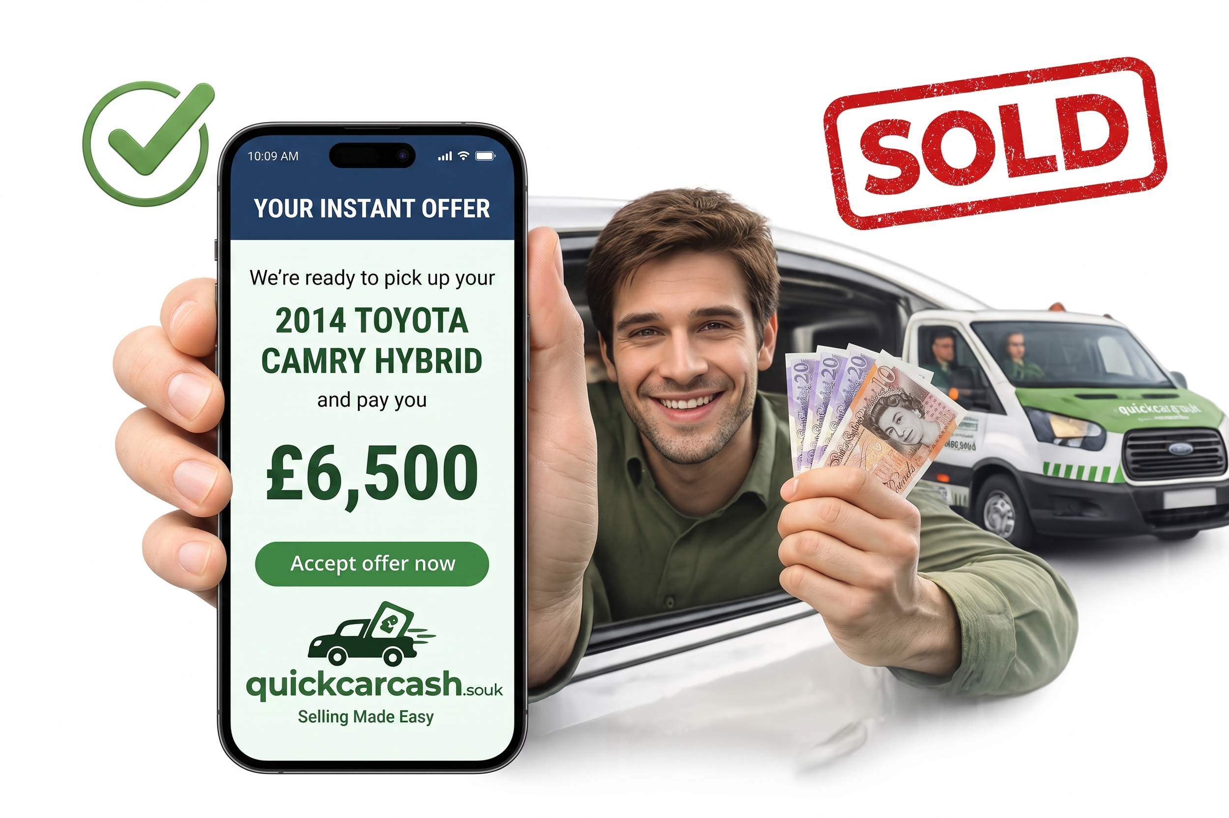 Man holding money for selling his car in the north east