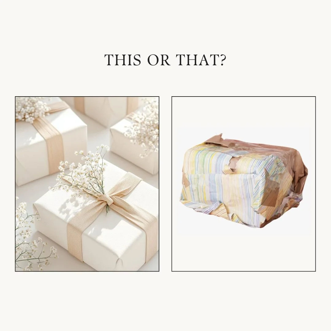 There&rsquo;s something about opening a beautifully wrapped gift. 🎁

The texture.
The anticipation.
The care.

A thoughtfully designed invitation does the same thing.

It doesn&rsquo;t just share details.
It creates a moment.

And moments are what w