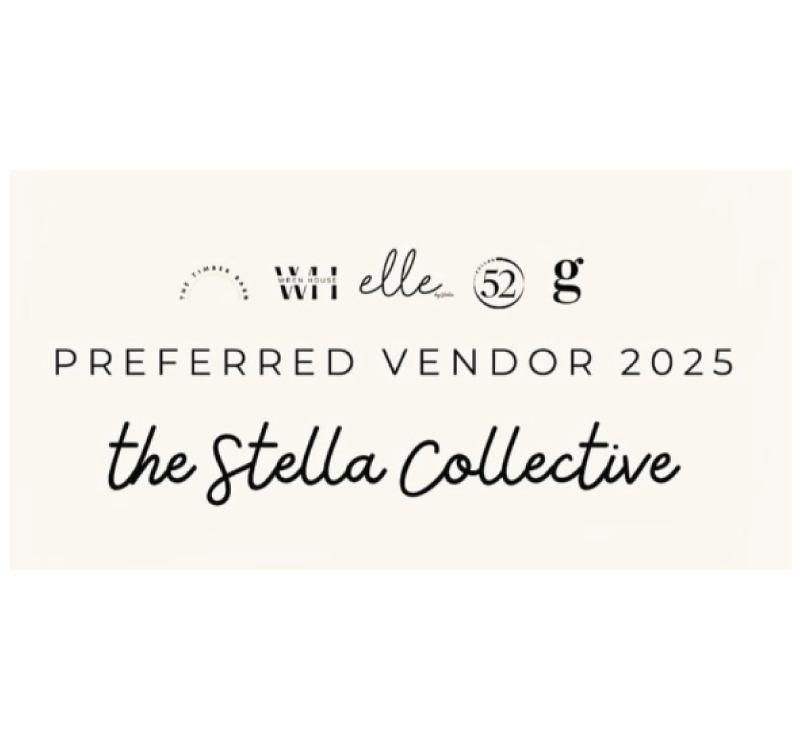 Recognition of several brand logos and text indicating a preferred vendor for 2025, featuring the Stella Collective.