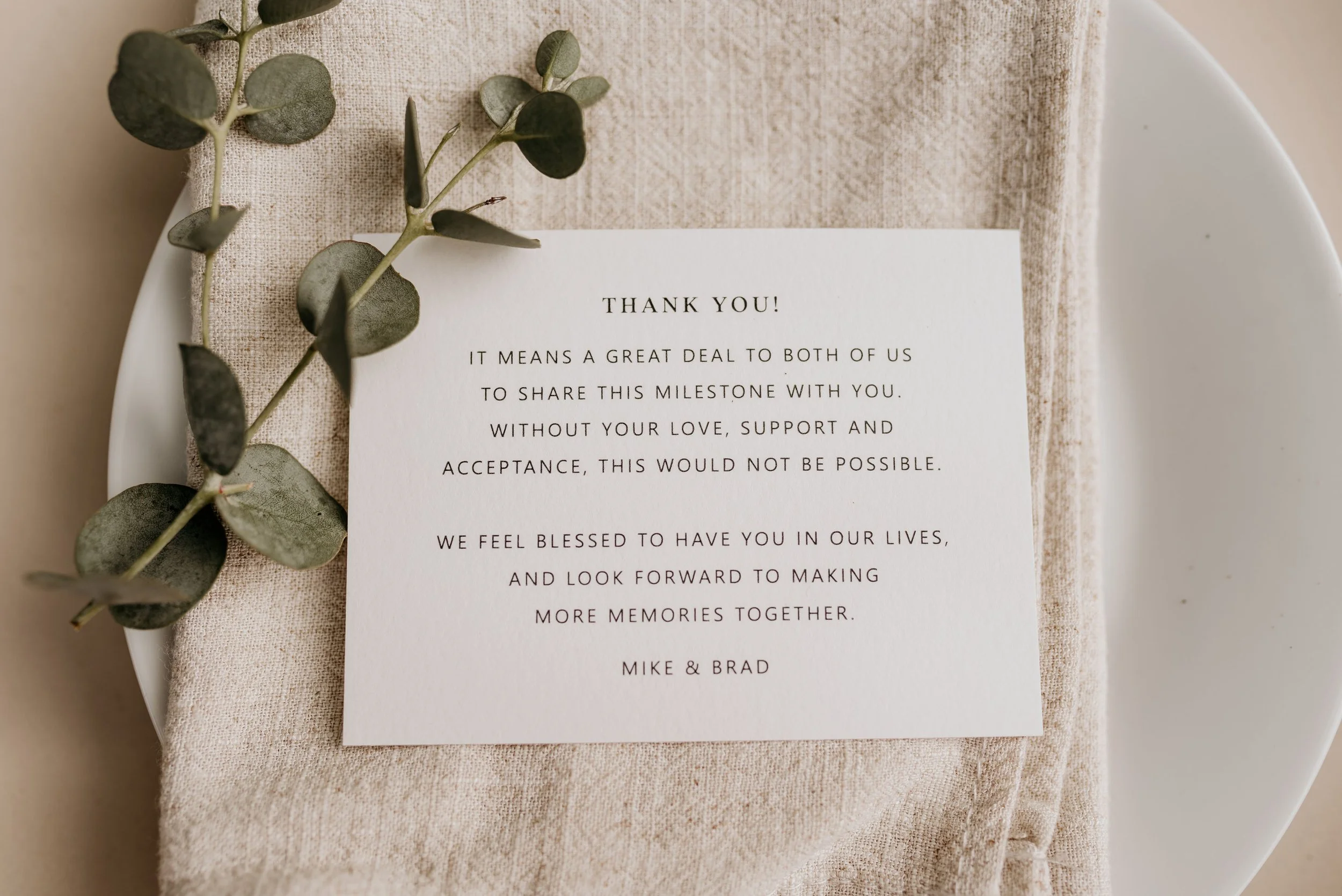 gay wedding thank you note