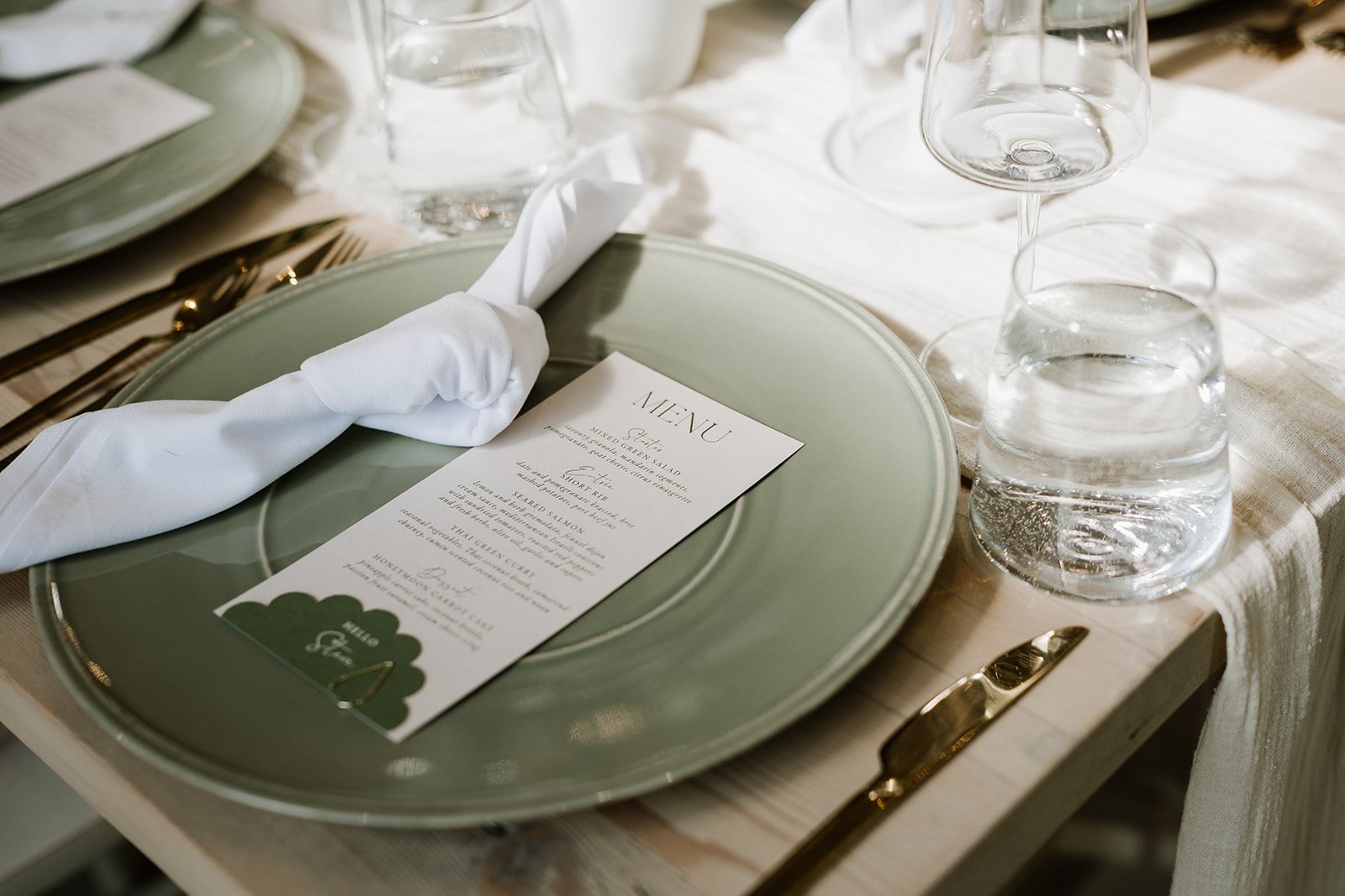 modern green wedding menu elle wedding villa