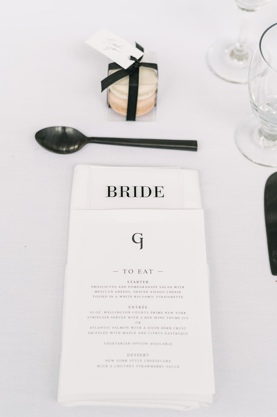 modern black and white menu